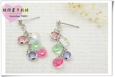 真白な粉雪~swarovski水晶耳环